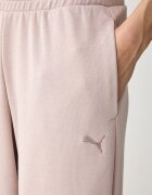 Puma спортен панталон дамски с памук Essential Cat Comfort розов с висока талия 691703