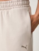 Puma спортен панталон дамски с памук Essentials бежов с висока талия 692919