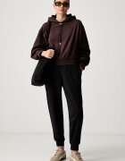 Puma спортен панталон дамски с памук Essentials черен с висока талия 694067