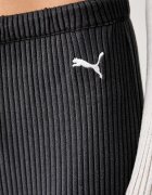 Puma спортен панталон дамски с вискоза Essentials Ribbed сив с висока талия 636667