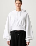 Puma суичър с качулка дамски от памук Essentials Cropped Balloon сив 636671
