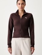 Puma суичър с цип дамски Essentials Slim кафяв 634323
