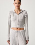 Puma суичър с цип и качулка дамски Essentials Ribbed бежов 636669