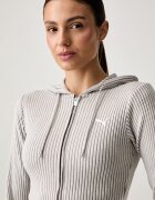 Puma суичър с цип и качулка дамски Essentials Ribbed бежов 636669
