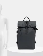 Rains Раница 14590 Rolltop Rucksack Large W3 в сиво голям размер с изчистен дизайн 14590
