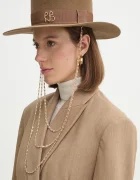 RUSLAN BAGINSKIY Капела Monogram-embellished Canotier Hat в кафяво CNT037-F-3CHA-9P-MRB