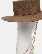 RUSLAN BAGINSKIY Капела Monogram-embellished Canotier Hat в кафяво CNT037-F-3CHA-9P-MRB