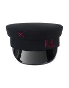 RUSLAN BAGINSKIY Памучен каскет Baker Boy Cap в черно KPC033-W