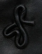 RUSLAN BAGINSKIY шапка дамска от кожа Leather Pillbox Hat черна MMM033-L-PLRB