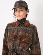 RUSLAN BAGINSKIY шапка с козирка дамска от вълна Print Baseball Cap кафява BSB09-W-PLD