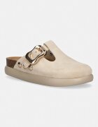 Scholl чехли сабо дамски от велур FLORA бежови F007601171