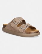 Scholl Велурени чехли NOELLE в бежово с платформа F012182361