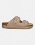 Scholl Велурени чехли NOELLE в бежово с платформа F012182361