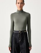 Scotch  Soda блуза с дълги ръкави дамска от лиосел зелена U9B01755T