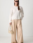 Scotch  Soda панталон дамски бежов с висока талия ULH01488F