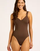 Seafolly цял бански дамски DD кафяв 11098DD942