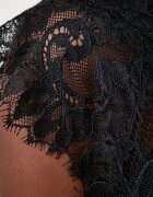 Sisley блуза дамска от памук черна с изчистена шарка 3VZXL109F