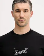 Sisley Памучна тениска в черно с принт 3I1XS104O