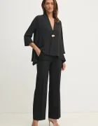 Sisley панталон дамски черен с висока талия 4KVXLF02I