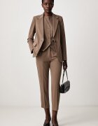 Sisley панталон дамски с вискоза кафяв с висока талия 4KVXL5CM7