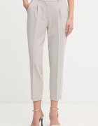 Sisley панталон дамски с вискоза сив с висока талия 4KVXL5CM7