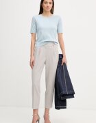Sisley панталон дамски с вискоза сив с висока талия 4KVXL5CM7