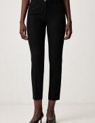 Sisley панталон slim fit дамски черен с висока талия 4KVXPF00C