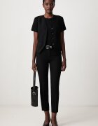 Sisley панталон slim fit дамски черен с висока талия 4KVXPF00C