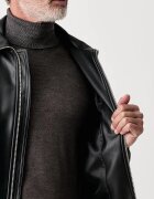 Sisley преходно яке мъжко от имитация на кожа черно 2OKVSN04V