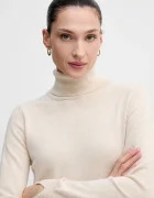 Sisley Пуловер с вълна в сиво от лека материя с поло 102HM2174