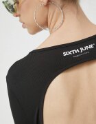 Sixth June Рокля в черно къс модел с кройка по тялото