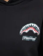 Sprayground Памучен суичър в черно с качулка с принт SP678