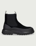 Steve Madden боти челси мъжки от велур Rockland черни 12001018