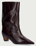 Steve Madden боти с нисък ток дамски от кожа Lytton кафяви 11005183
