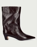 Steve Madden боти с нисък ток дамски от кожа Lytton кафяви 11005183