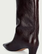 Steve Madden боти с нисък ток дамски от кожа Lytton кафяви 11005183