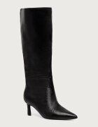 Steve Madden ботуши под коляното дамски от кожа Lavan черни 11003290