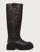 Steve Madden ботуши под коляното дамски от кожа Sonar сиви 11005588
