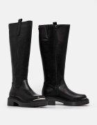 Steve Madden Кожени ботуши Constance в черно с равна подметка SM11003238