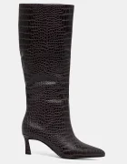 Steve Madden Кожени ботуши Lavan в кафяво с тънък ток 11003290