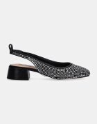 Steve Madden Обувки с дебел ток Smitten в черно с дебел ток с отворена пета SM11003213