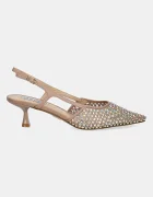 Steve Madden Обувки с тънък ток Legaci-MR в бежово с нисък ток с отворена пета SM11003302