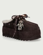 Steve Madden пантофи дамски от велур Cuddly кафяви 11005708