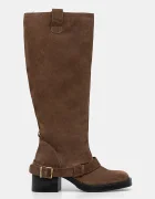 Steve Madden Велурени ботуши Aletta в бежово с равна подметка 11004755