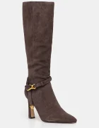 Steve Madden Велурени ботуши Sirrens в кафяво с тънък ток 11004776