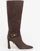 Steve Madden Велурени ботуши Sirrens в кафяво с тънък ток 11004776