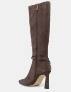 Steve Madden Велурени ботуши Sirrens в кафяво с тънък ток 11004776