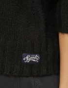 Superdry Пуловер с вълна дамски в черно с ниско поло W6110551A-02A