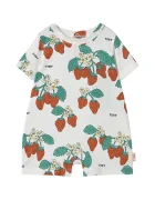 Tinycottons Бебешки памучен къс гащеризон STRAWBERRIES ONE-PIECE
