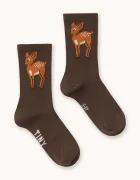 Tinycottons чорапи за деца DEER MEDIUM SOCKS кафяви AW26-397